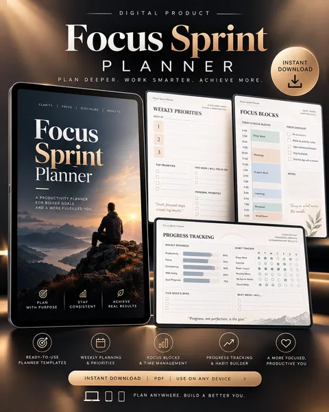 Focus Sprint Planner, illustrative planner concept