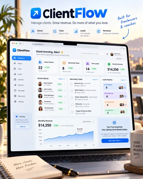 ClientFlow, illustrative web app concept