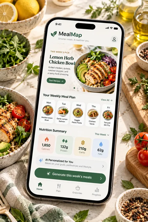 MealMap, illustrative app concept