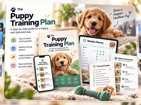 Puppy Training Plan, illustrative guide concept