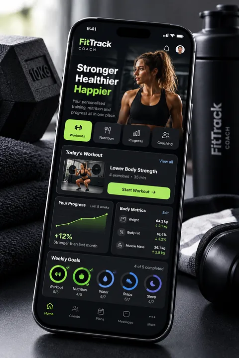 FitTrack Coach, illustrative app concept