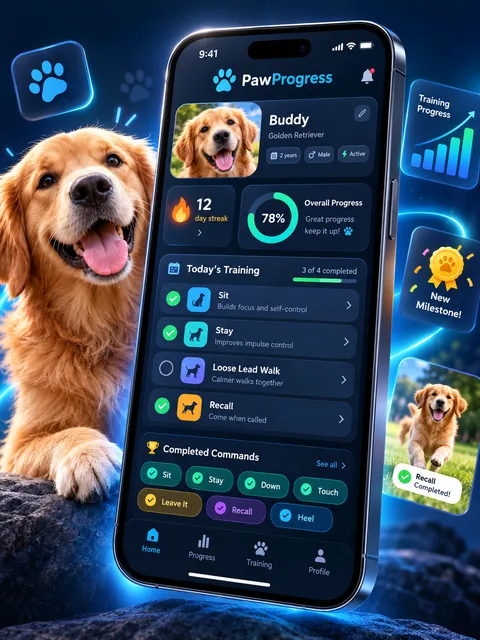 PawProgress, illustrative app concept