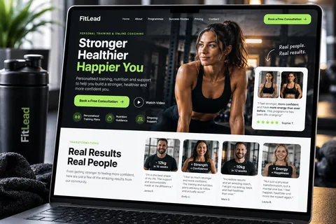 FitLead, illustrative website concept